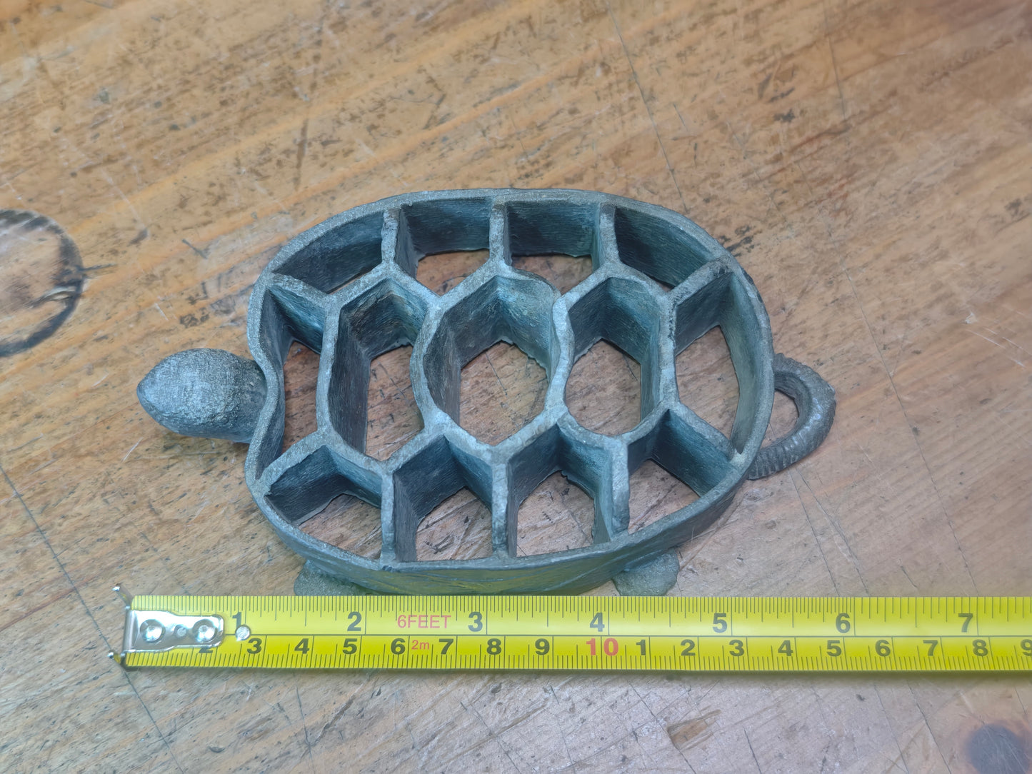 Vintage Japanese Ikebana Turtle Flower Holder 1980s | Pewter Namari