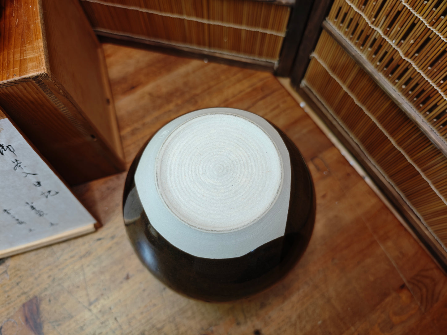 Vintage Japanese Irabo Yaki Chaire Matcha Tea Caddy with Kiribako Box
