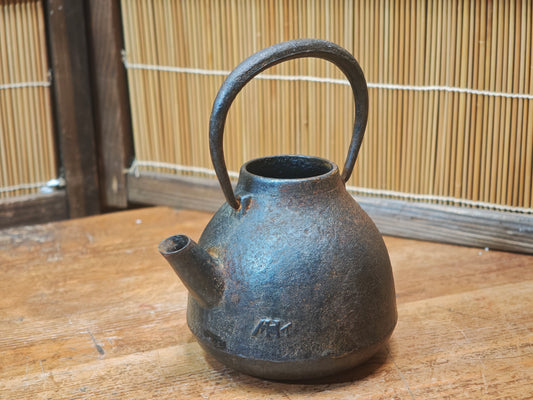 Vintage Japanese Iron Teapot Kettle Tetsubin Signed Rustic Decor