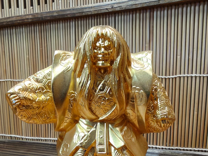 Vintage Japanese Kabuki Renjishi Doll 1975 Brass Theater Collectible
