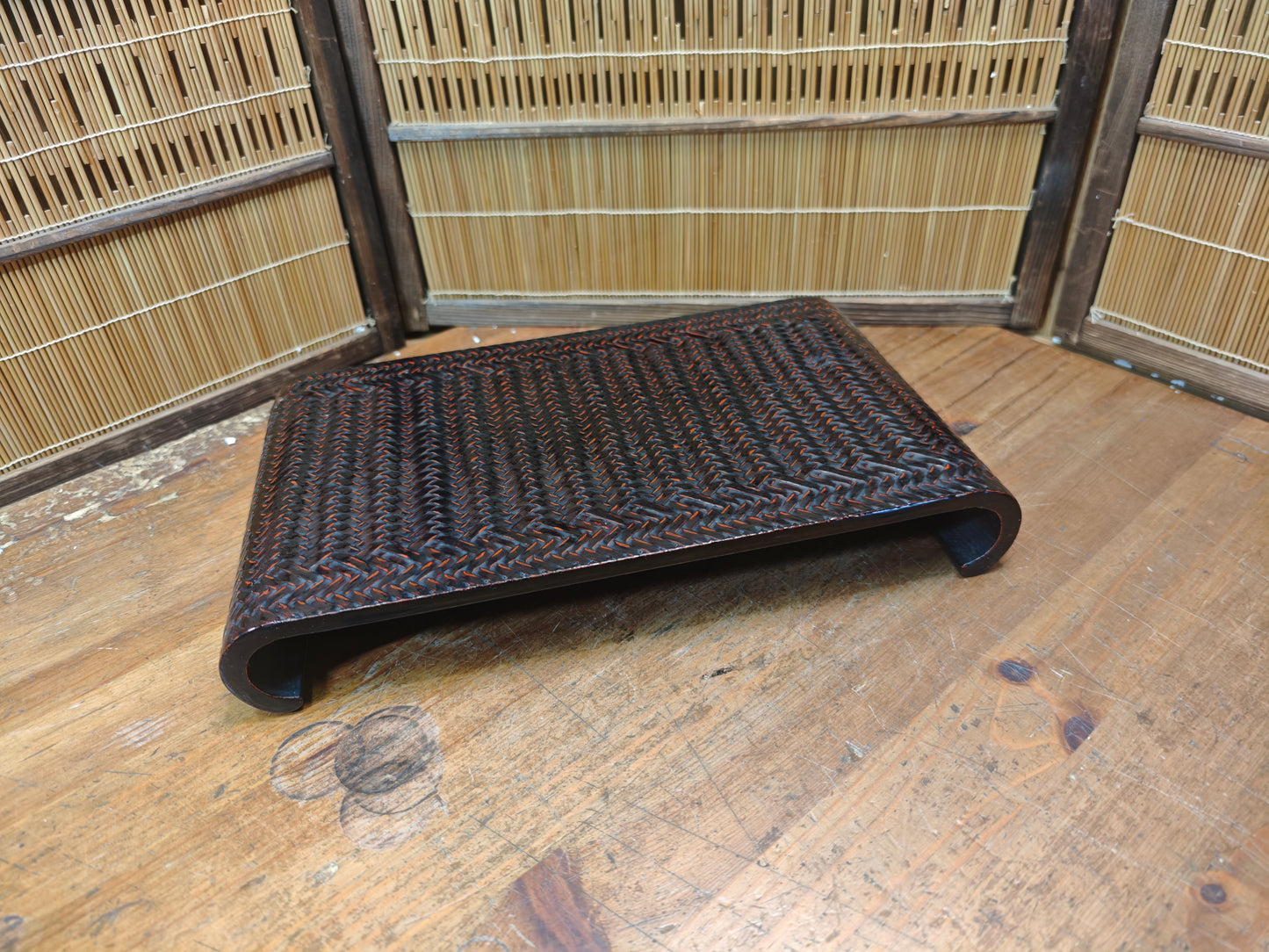 Vintage Japanese Kadai Bonsai Table 1950s Wood Lacquer Stand Rare Art