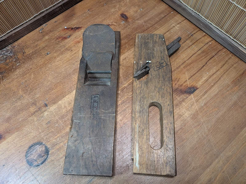 Vintage Japanese Kanna Plane Set Carpenter Hand Tools Wood & Steel