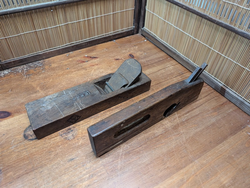 Vintage Japanese Kanna Plane Set Carpenter Hand Tools Wood & Steel