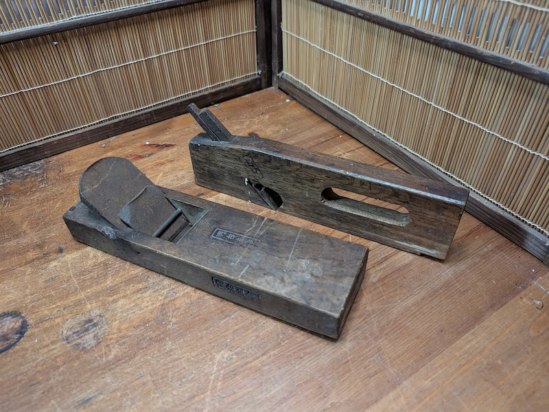 Vintage Japanese Kanna Plane Set Carpenter Hand Tools Wood & Steel