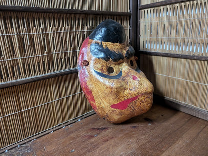 Vintage Japanese Karasu Tengu Mask 1970s Papier Mache Yokai Festival Mask