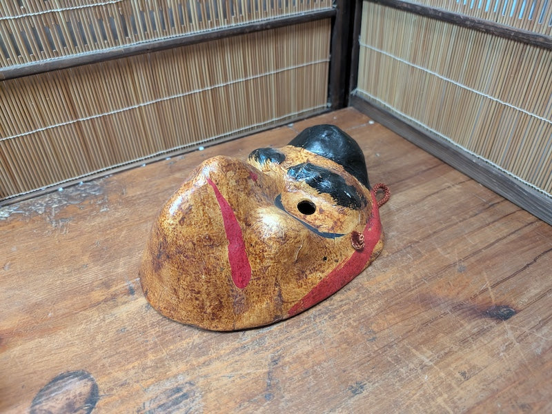 Vintage Japanese Karasu Tengu Mask 1970s Papier Mache Yokai Festival Mask