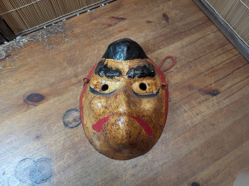 Vintage Japanese Karasu Tengu Mask 1970s Papier Mache Yokai Festival Mask