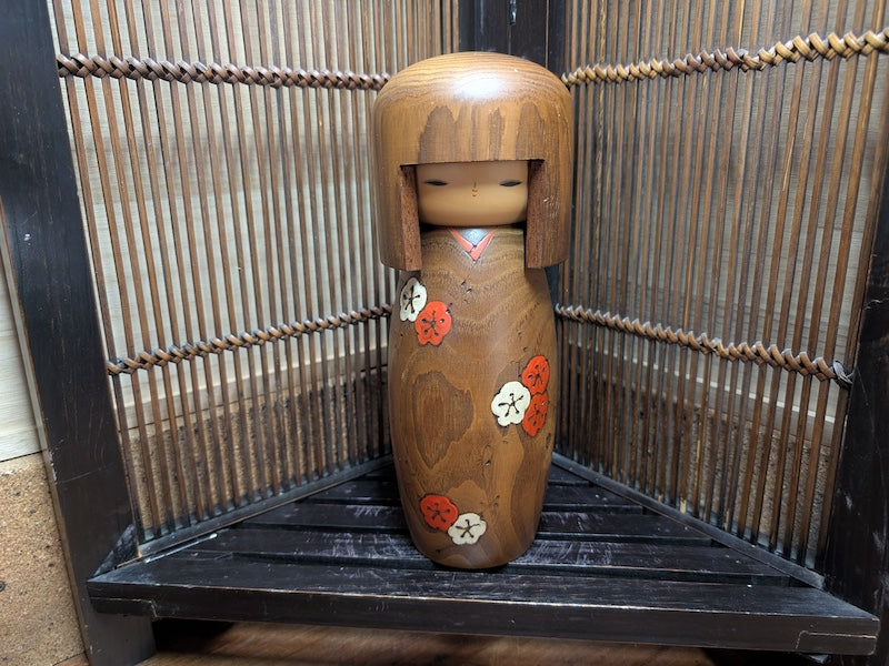 Japanese Kokeshi Doll Miyajima Wood Kimono Girl Large Size Japan Made