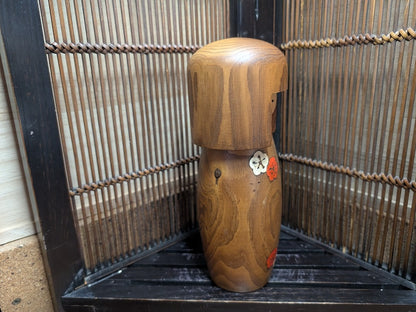 Vintage Japanese Kokeshi Doll Signed Miyajima Large Handmade Wood Girl
