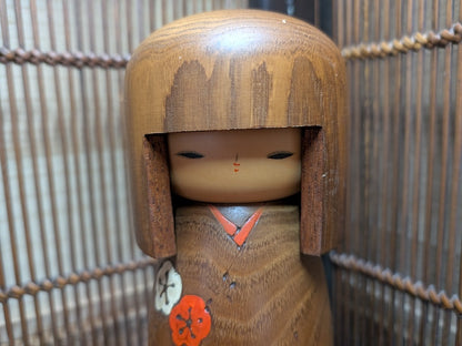Vintage Japanese Kokeshi Doll Signed Miyajima Large Handmade Wood Girl