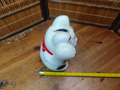 Vintage Japanese Maneki Neko Lucky Cat 1998 Heisei Signed Pottery Made in Japan