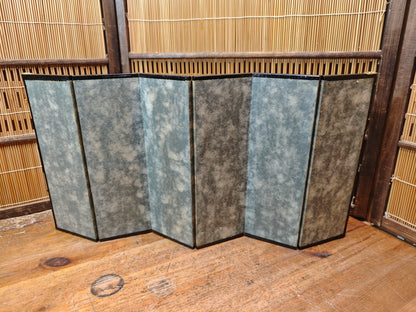 Vintage Japanese Mini Byobu Screen 1970s Buddhist Art Folding Gold Rare