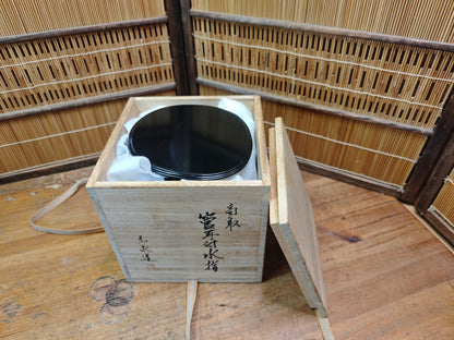 Vintage Japanese Mizusashi Tea Ceremony Pottery Signed Box Chado Jar