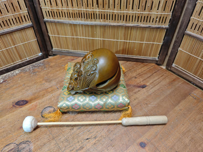 Vintage Japanese Mokugyo Drum 1970s Wooden Buddhist Temple Instrument