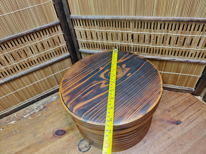 Vintage Japanese Ohitsu Rice Container Bentwood Wooden Rice Tub Lid