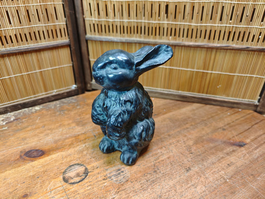 Vintage Japanese Rabbit Sculpture 1950s Stone Garden Decor Rare 1.6kg