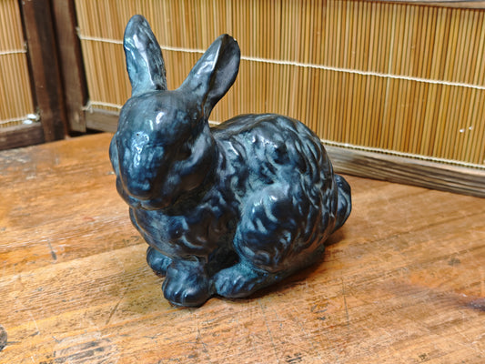 Vintage Japanese Rabbit Sculpture 1950s Stone Garden Decor Rare 1.5kg