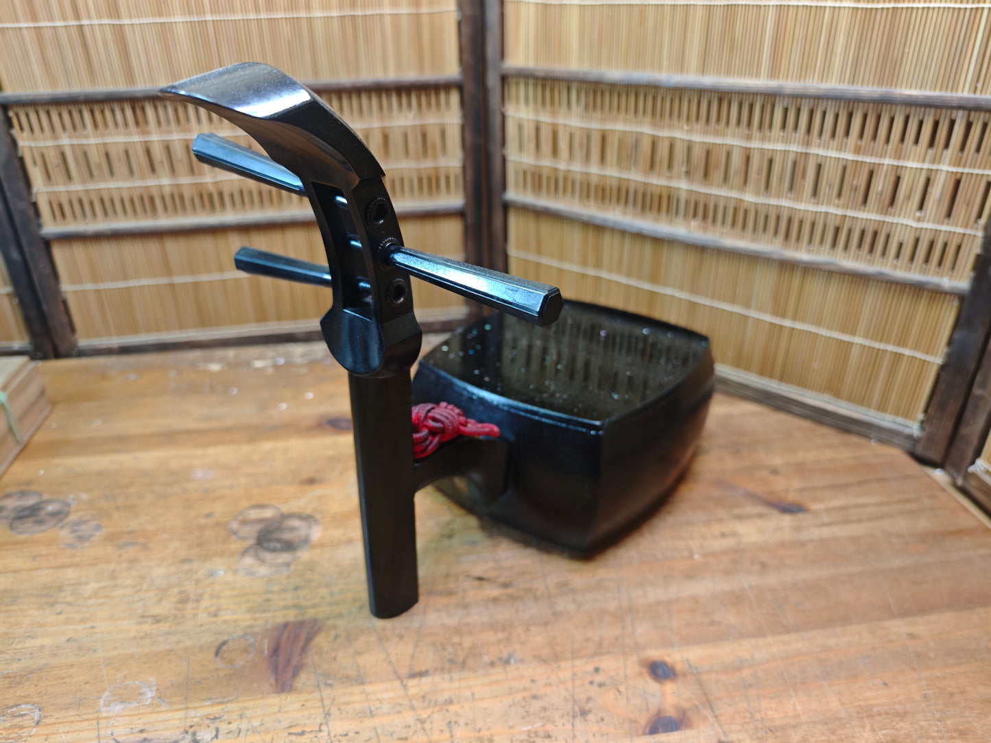 Vintage Japanese Shamisen Bonsai Table Raden Inlay Kadai Display Stand