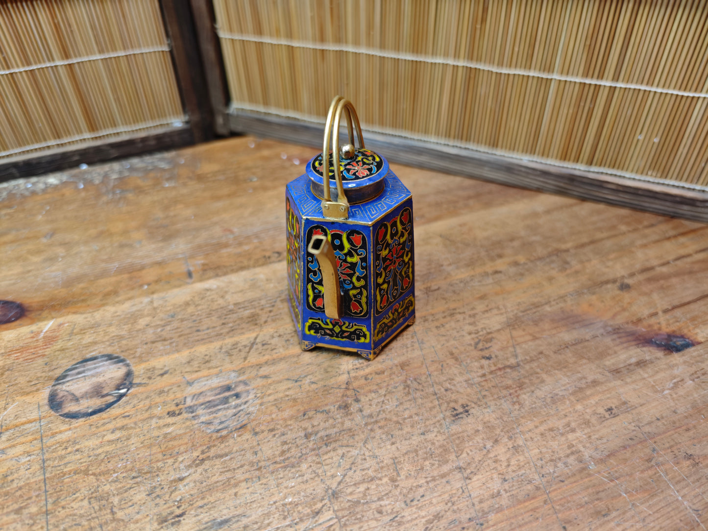 Vintage Japanese Shippo Cloisonné Tea Pot Enamel Chado Sake Vessel
