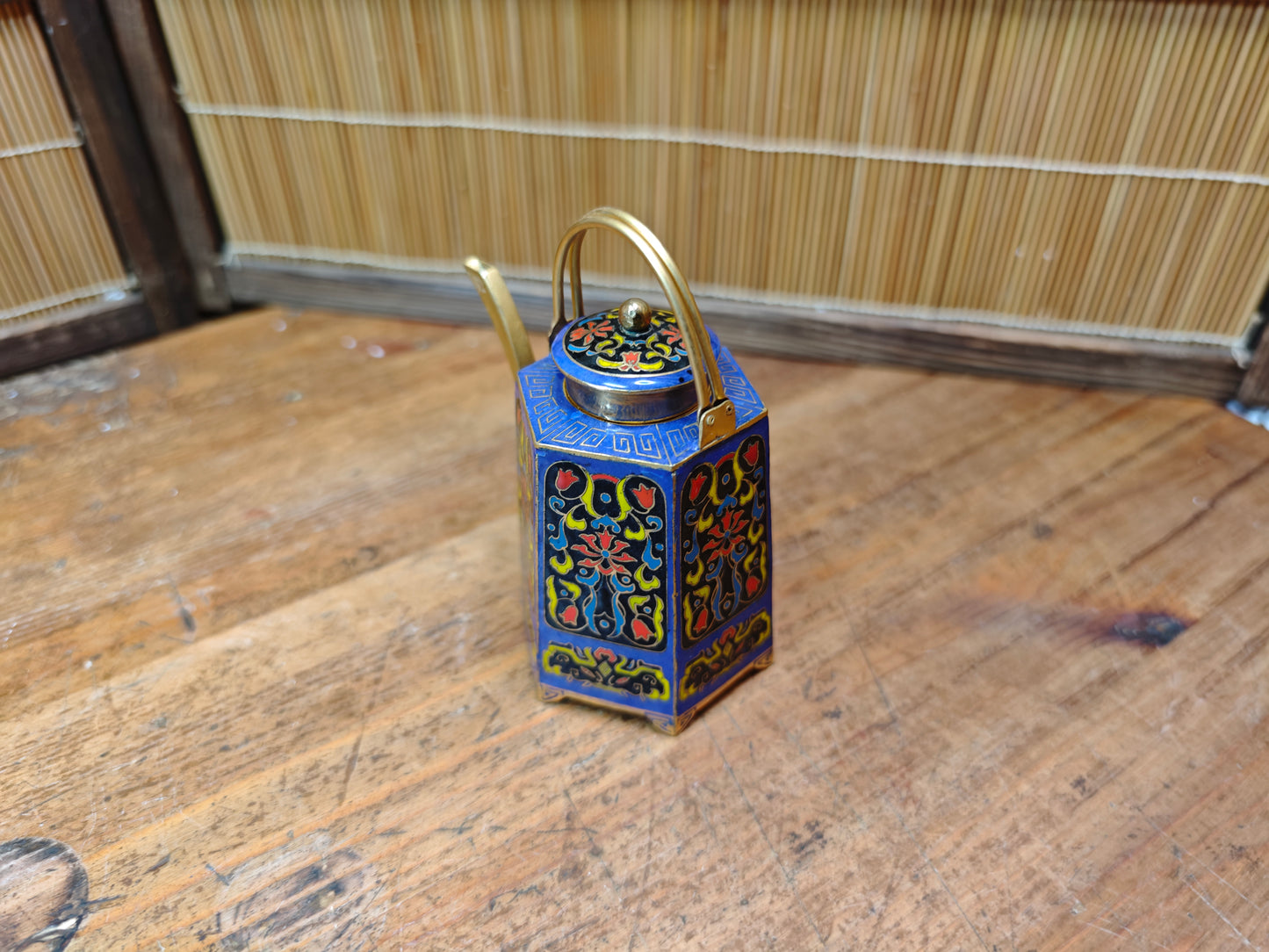 Vintage Japanese Shippo Cloisonné Tea Pot Enamel Chado Sake Vessel