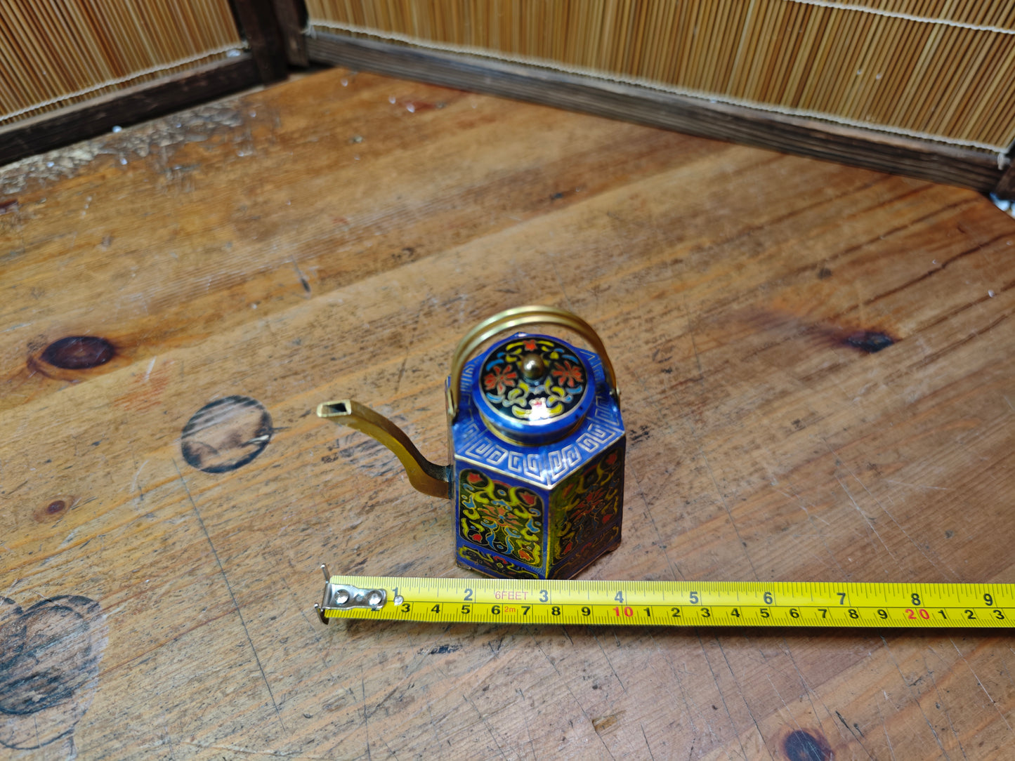 Vintage Japanese Shippo Cloisonné Tea Pot Enamel Chado Sake Vessel