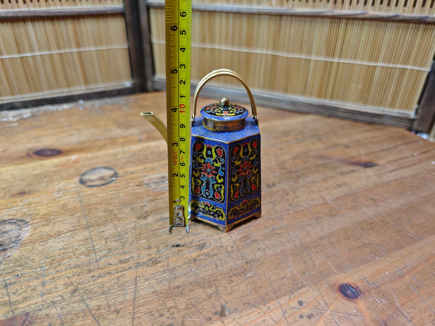Vintage Japanese Shippo Cloisonné Tea Pot Enamel Chado Sake Vessel