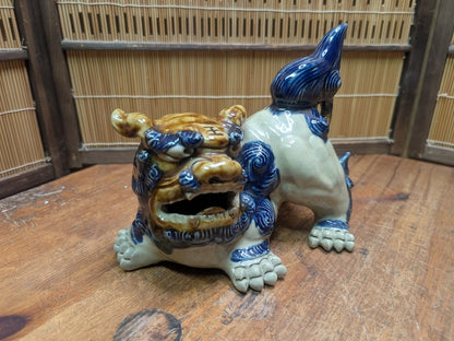 Vintage Japanese Shisa Lion Statue Okinawa Right-Side Japan Auction