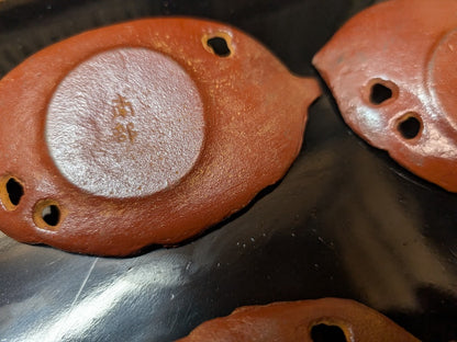 Vintage Nambu Iron Coaster 1960s Japanese Cast Iron Leaf Design Signed