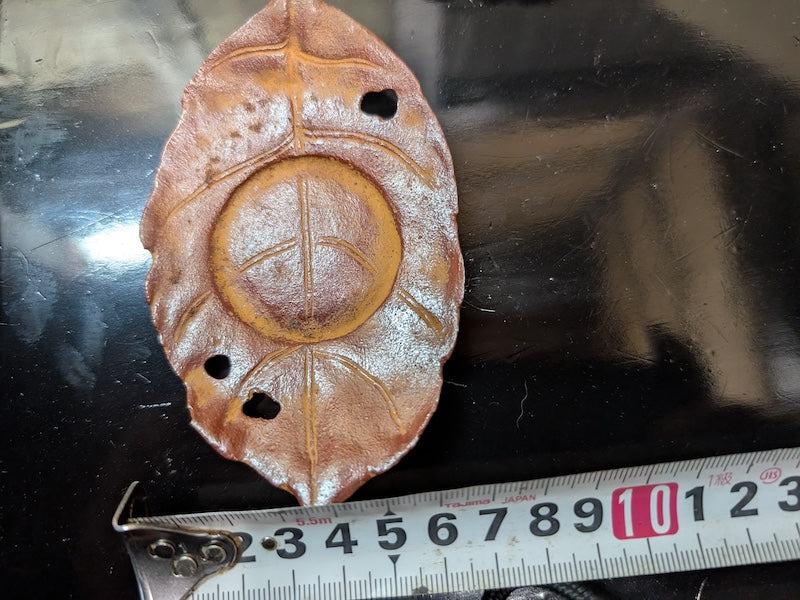 Vintage Nambu Iron Coaster 1960s Japanese Cast Iron Leaf Design Signed