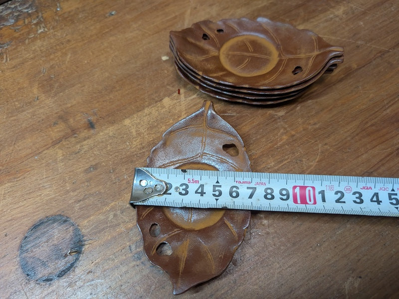 Vintage 1960s Japanese Nambu Steel Coaster Leaf Design Signed Rare