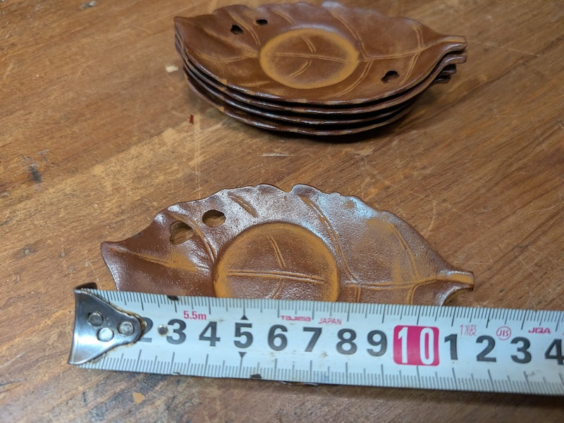 Vintage 1960s Japanese Nambu Steel Coaster Leaf Design Signed Rare