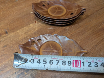 Vintage 1960s Japanese Nambu Steel Coaster Leaf Design Signed Rare