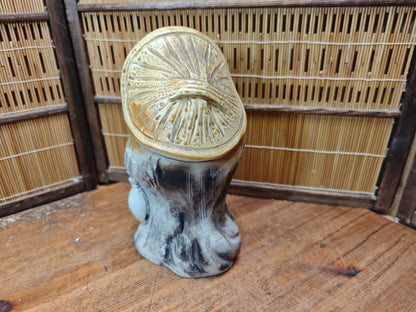 Vintage Japanese Tanuki Statue Shigaraki Ware Big Size Handmade Art