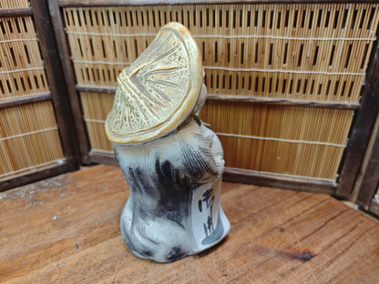 Vintage Japanese Tanuki Statue Shigaraki Ware Big Size Handmade Art