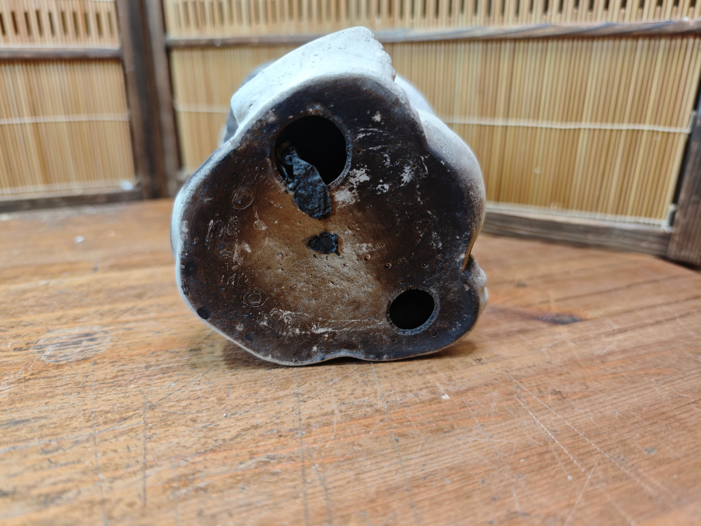 Vintage Japanese Tanuki Statue Shigaraki Ware Big Size Handmade Art