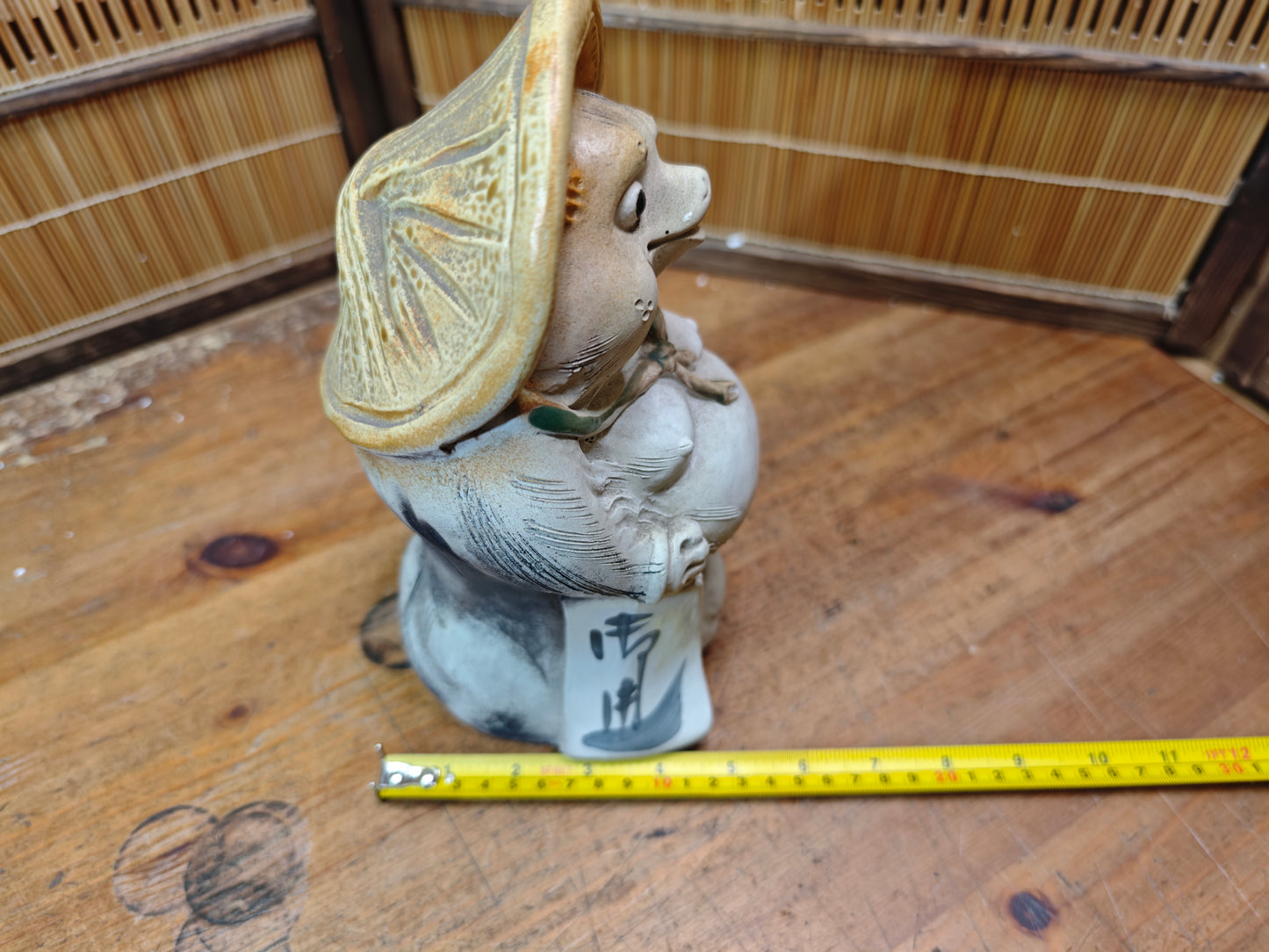 Vintage Japanese Tanuki Statue Shigaraki Ware Big Size Handmade Art
