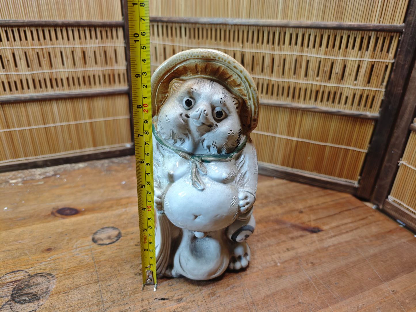 Vintage Japanese Tanuki Statue Shigaraki Ware Big Size Handmade Art