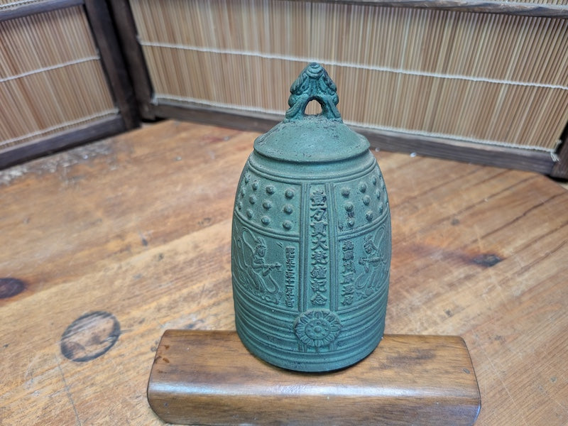 Vintage Japanese Temple Bell Bonshō Dragon Handle Patina Bronze Look Auction Japan
