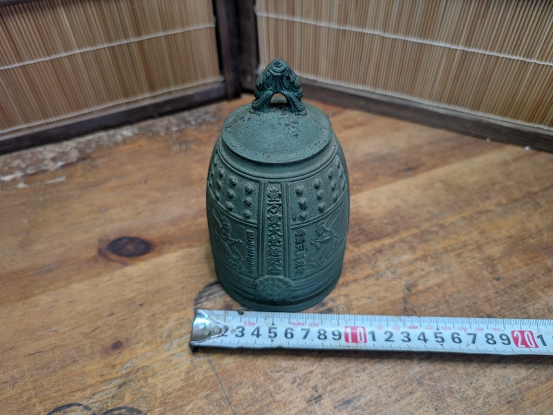 Vintage Japanese Temple Bell Bonshō Dragon Handle Patina Bronze Look Auction Japan