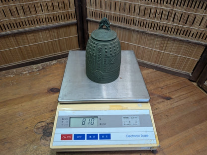 Vintage Japanese Temple Bell Bonshō Dragon Handle Patina Bronze Look Auction Japan