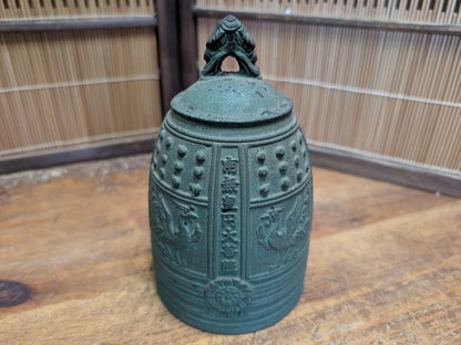 Vintage Japanese Temple Bell Bonshō Dragon Handle Patina Bronze Look Auction Japan