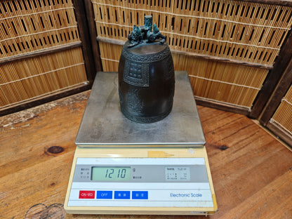 Vintage Japanese Temple Bell Bonshō Dragon Handle Patina Bronze