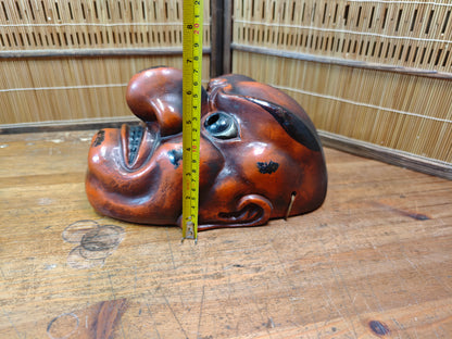 Vintage Japanese Tengu Mask Signed Wall Hanging Folk Art Antique