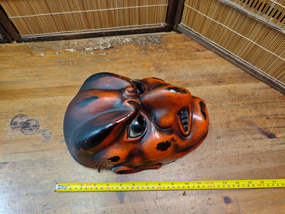 Vintage Japanese Tengu Mask Signed Wall Hanging Folk Art Antique