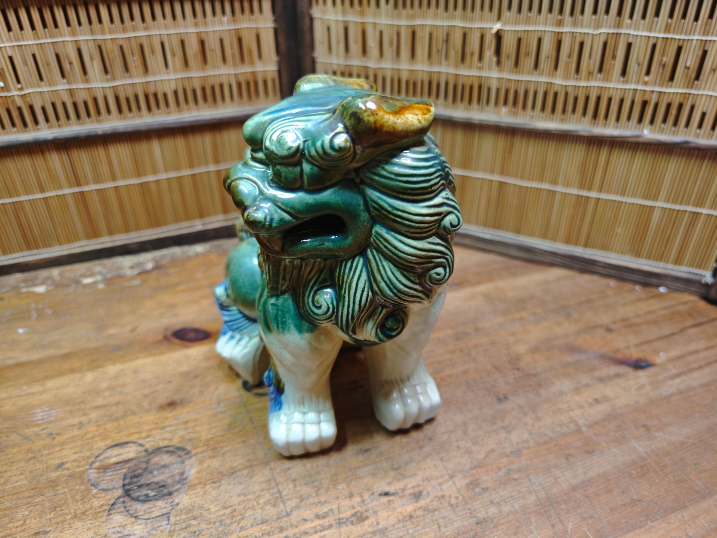 Vintage Okinawan Shisa Female Statue Giant Ceramic Guardian Lion Japan