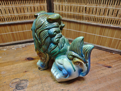 Vintage Okinawan Shisa Female Statue Giant Ceramic Guardian Lion Japan