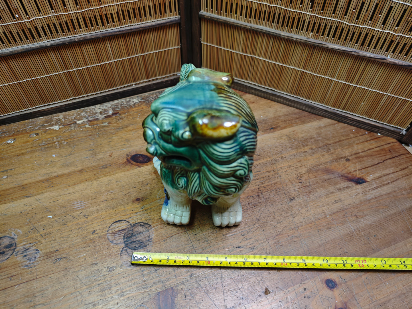 Vintage Okinawan Shisa Female Statue Giant Ceramic Guardian Lion Japan