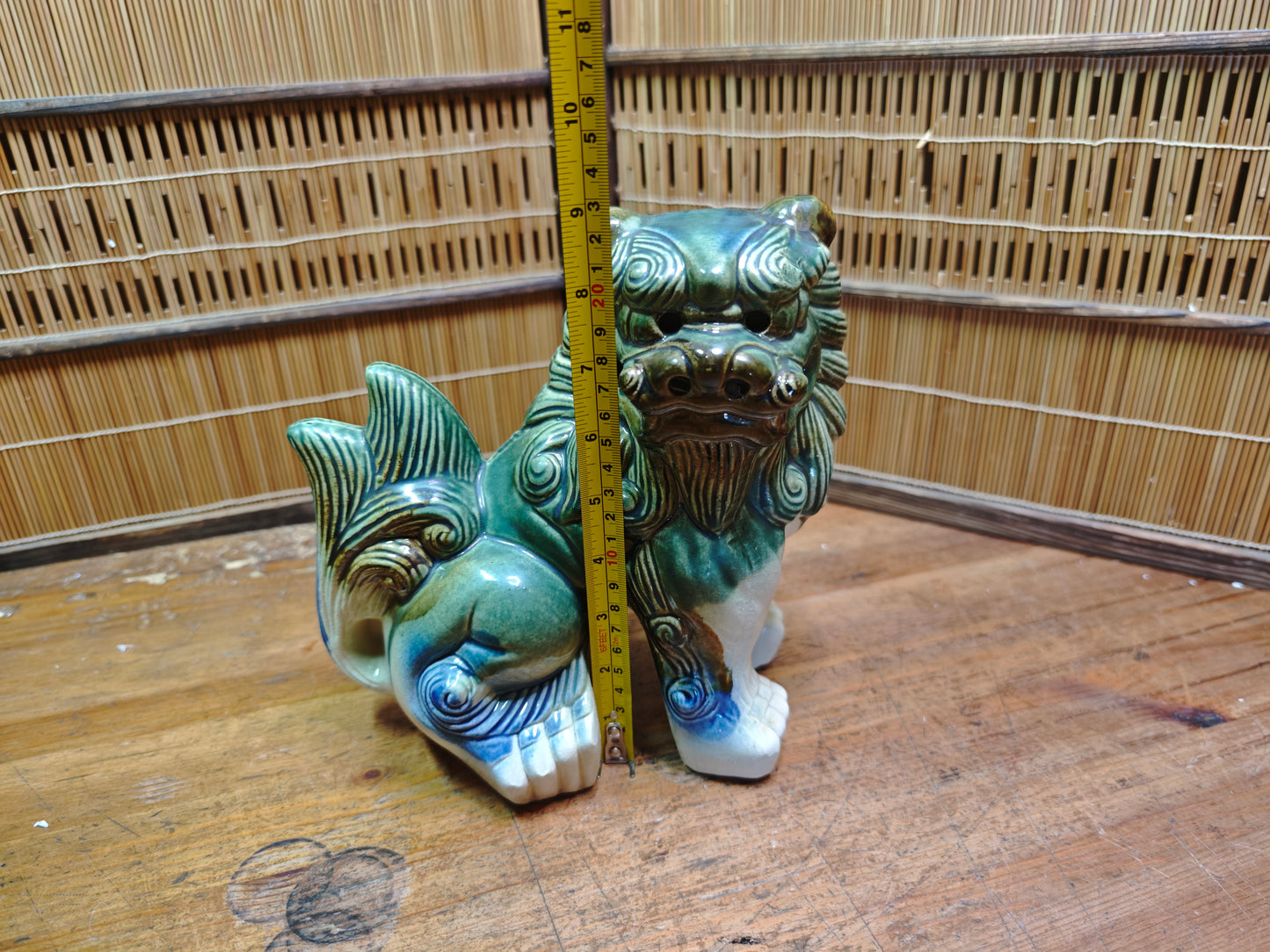 Vintage Okinawan Shisa Female Statue Giant Ceramic Guardian Lion Japan