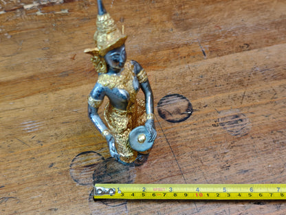 Vintage Thai Brass Teppanom Guardian Angel Statue Temple Auction JP