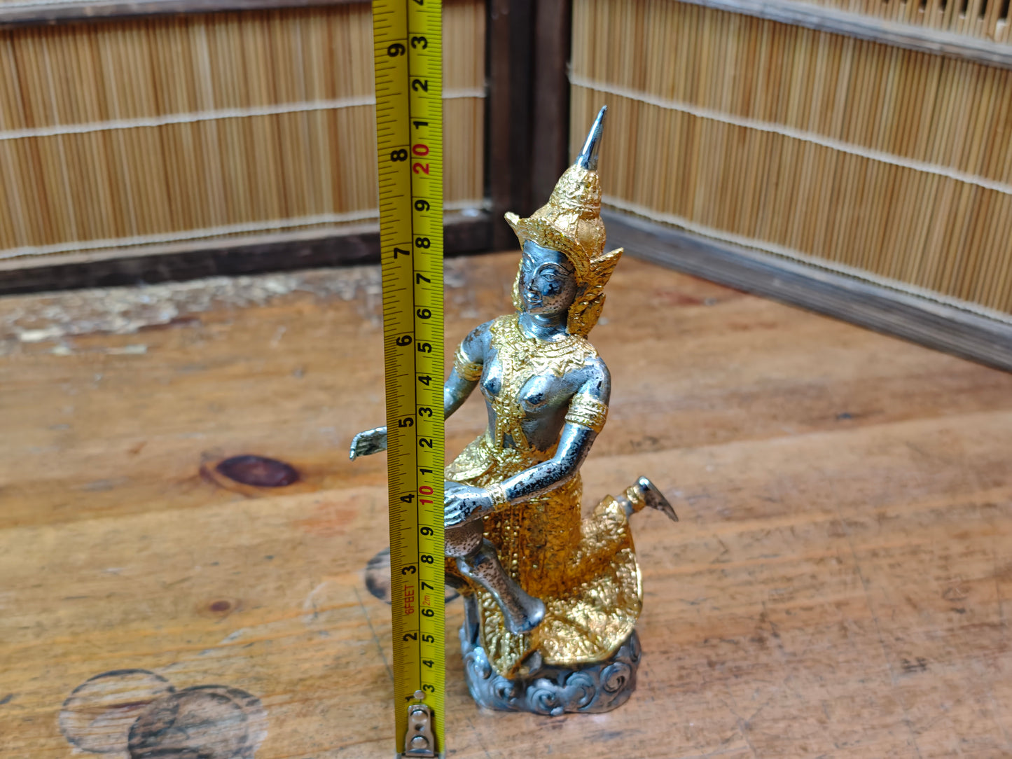 Vintage Thai Brass Teppanom Guardian Angel Statue Temple Auction JP